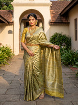 MIMOSA Gold Kanjivaram Art Silk Saree — pose 5 styling detail