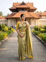 MIMOSA Gold Kanjivaram Art Silk Saree — pose 7 styling detail