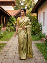 MIMOSA Gold Kanjivaram Art Silk Saree — pose 9 styling detail