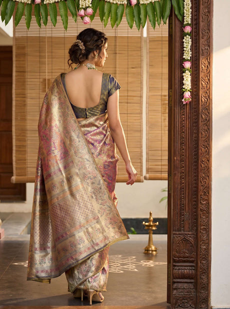 MIMOSA Gajari Kanjivaram Art Silk Saree — Blouse Fabric Detail