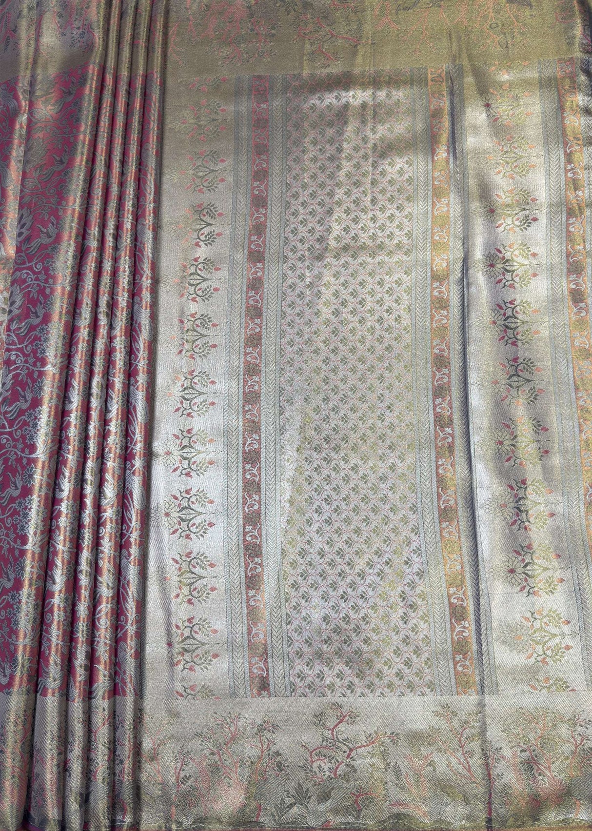 MIMOSA Gajari Kanjivaram Art Silk Saree — pallu and zari work detail