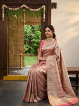 MIMOSA Green Kanjivaram Art Silk Saree — pose 8 styling detail