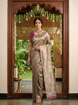 MIMOSA Magenta Kanjivaram Art Silk Saree — Draped Mannequin View
