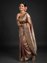 MIMOSA Maroon Kanjivaram Art Silk Saree — pose 4 styling detail
