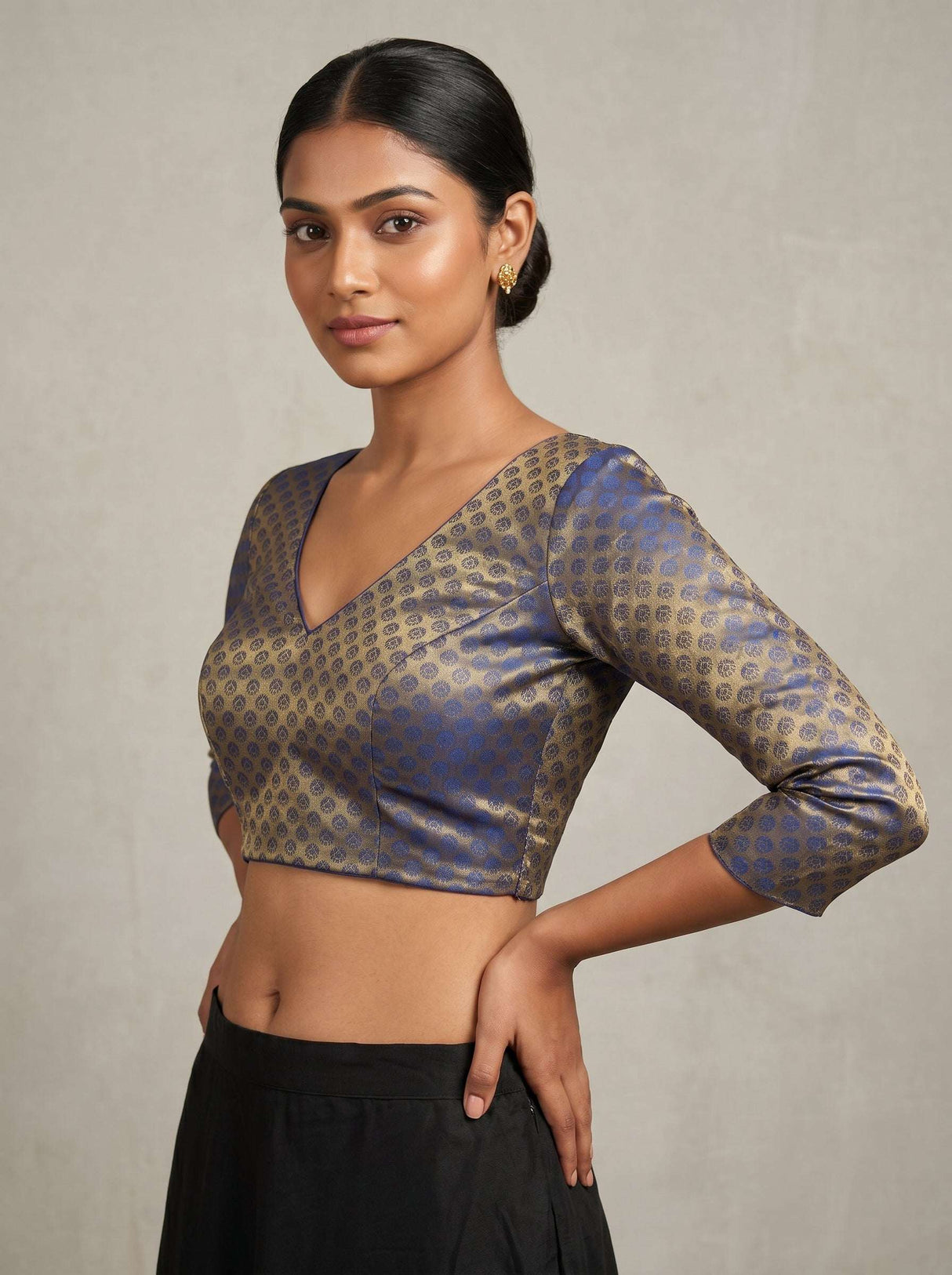 MIMOSA Maroon Kanjivaram Art Silk Saree — blouse close-up
