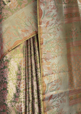 MIMOSA Olive Kanjivaram Art Silk Saree — fleets shot full lifestyle