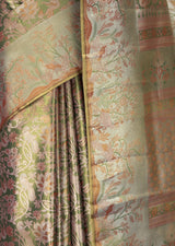 MIMOSA Olive Kanjivaram Art Silk Saree — fleets shot full lifestyle