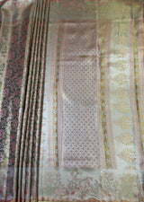 MIMOSA Olive Kanjivaram Art Silk Saree — pallu and zari work detail