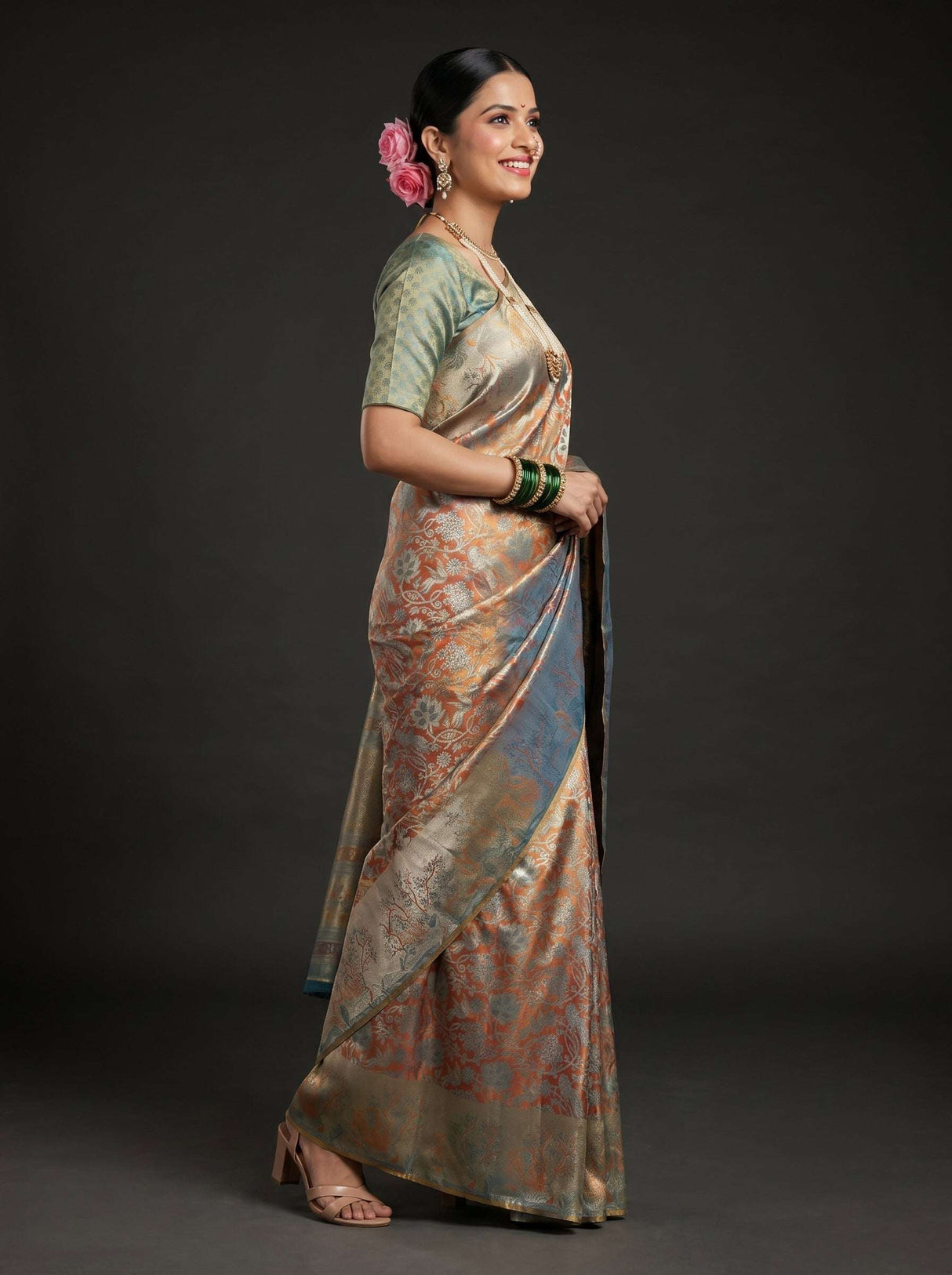 MIMOSA Saffire Kanjivaram Art Silk Saree — Blouse Fabric Detail