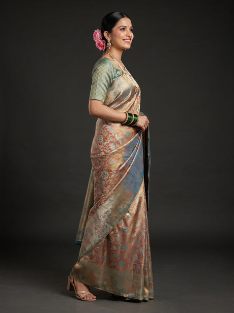 MIMOSA Saffire Kanjivaram Art Silk Saree — Blouse Fabric Detail