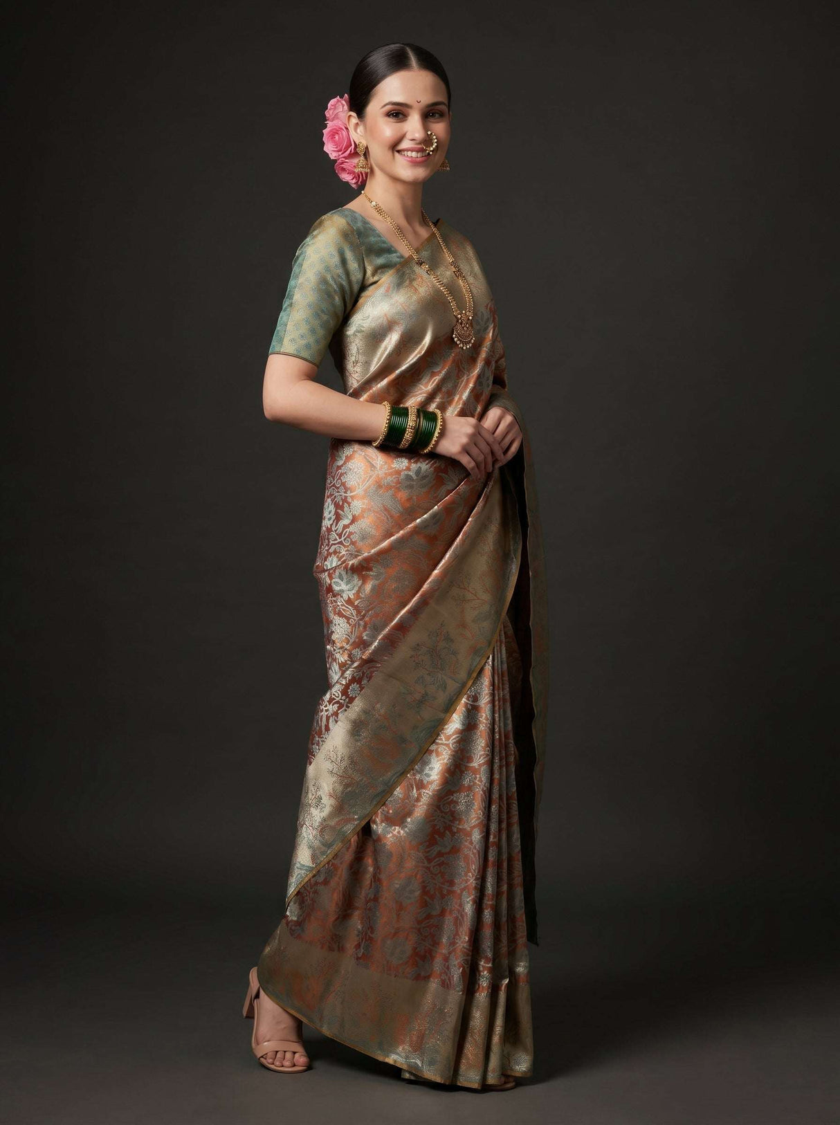 MIMOSA Saffire Kanjivaram Art Silk Saree — Lifestyle Pose