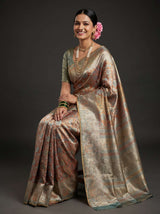 MIMOSA Saffire Kanjivaram Art Silk Saree — pose 8 styling detail