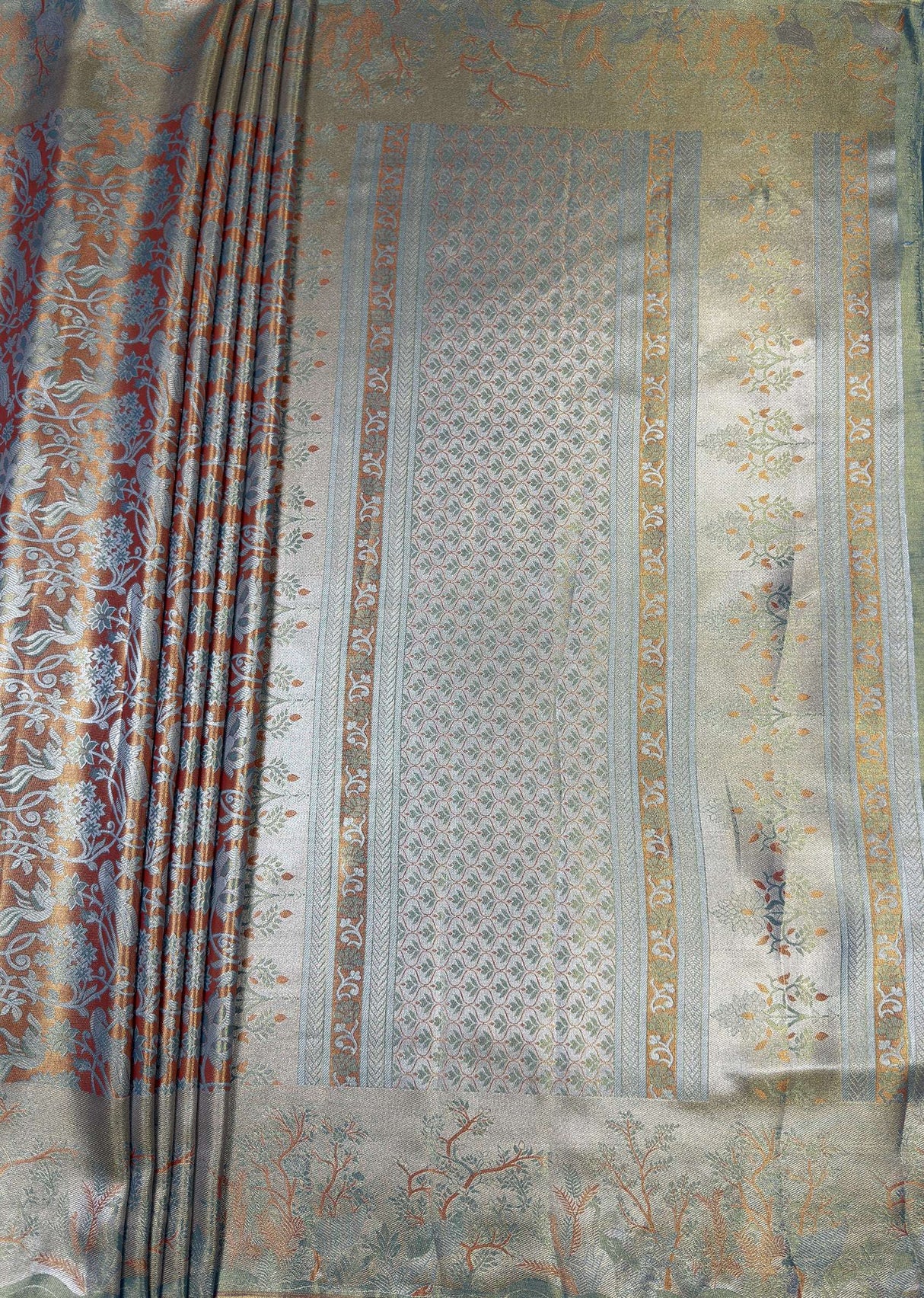 MIMOSA Saffire Kanjivaram Art Silk Saree — pallu and zari work detail