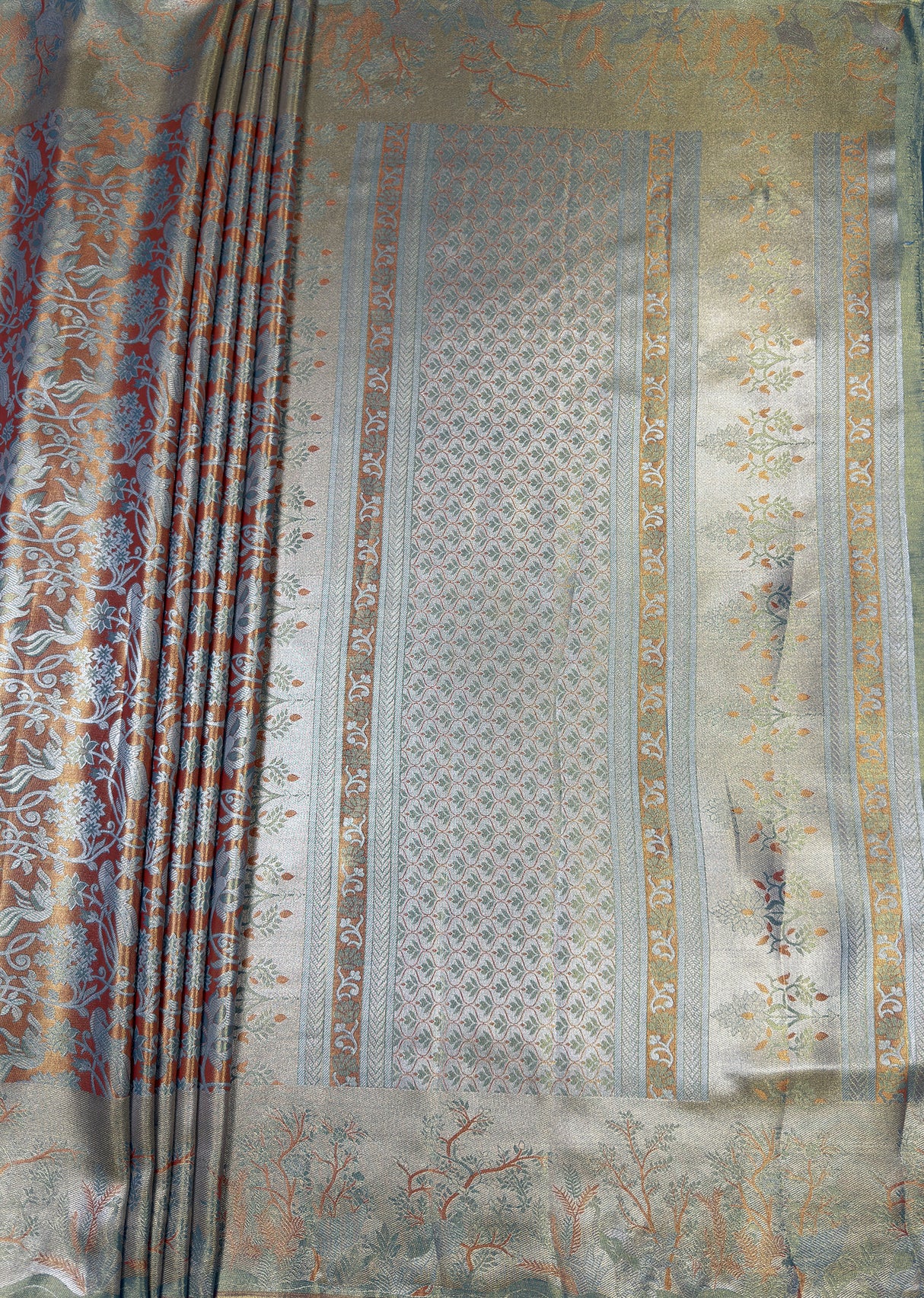 MIMOSA Saffire Kanjivaram Art Silk Saree — pallu and zari work detail