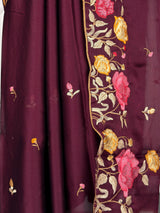 MIMOSA Chocolate Banarasi chiffon Saree — fleets shot full lifestyle