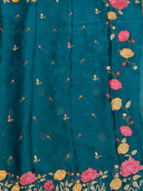 MIMOSA Sapphire Banarasi chiffon Saree — pallu and zari work detail