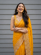 MIMOSA Gold Saree Saree — pose 10 styling detail