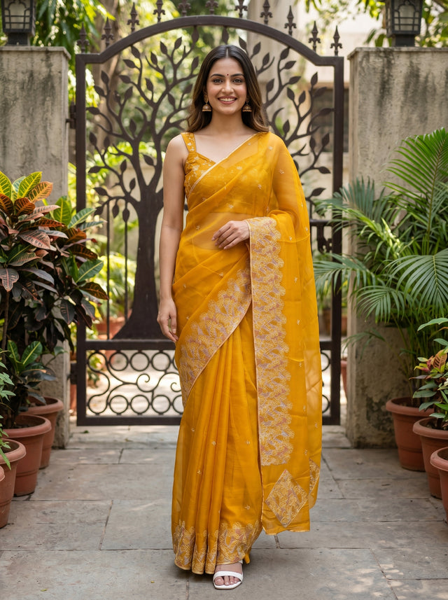 Gold  Saree