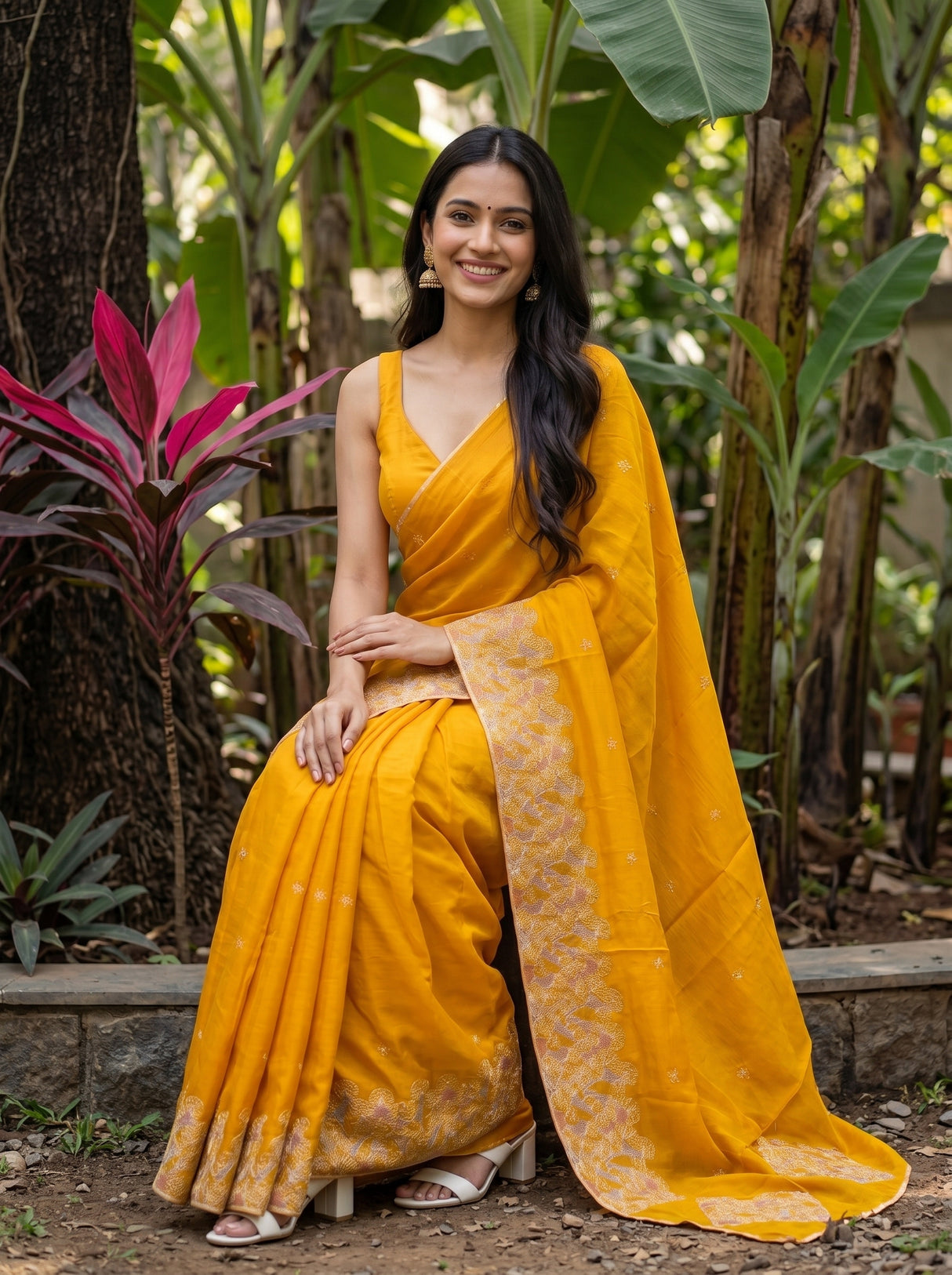 MIMOSA Gold Saree Saree — pose 8 styling detail