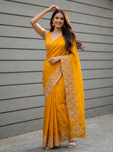 MIMOSA Gold Saree Saree — pose 9 styling detail