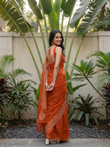 MIMOSA Orange Saree Saree — pose 7 styling detail