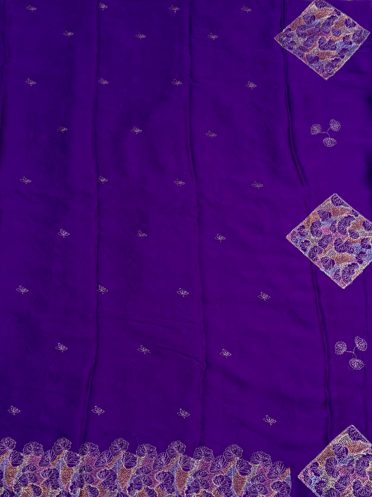 MIMOSA Purple Saree Saree — pallu and zari work detail