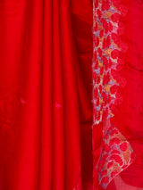 MIMOSA Red Saree Saree — fleets shot full lifestyle