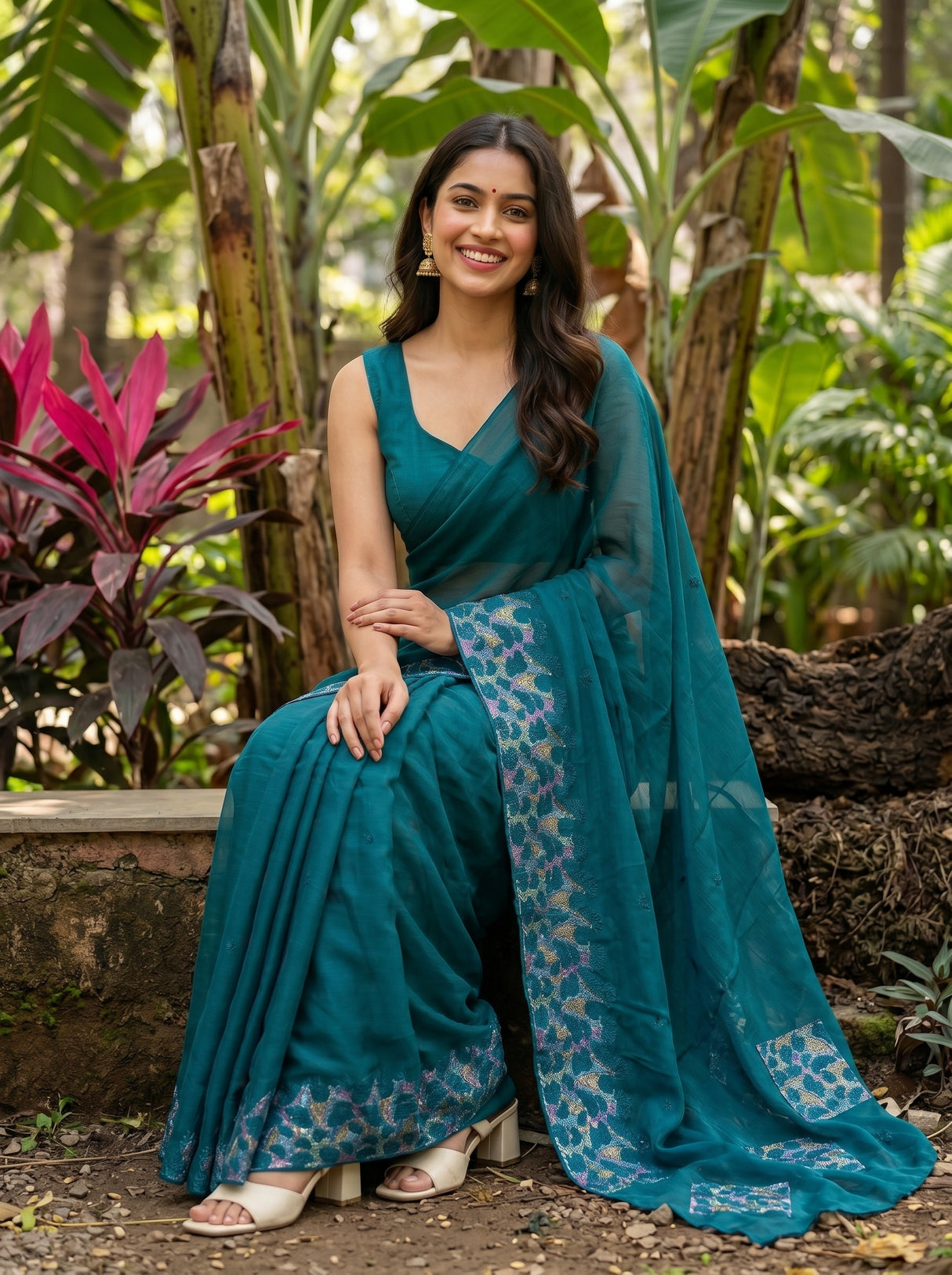 MIMOSA Sapphire Saree Saree — pose 8 styling detail