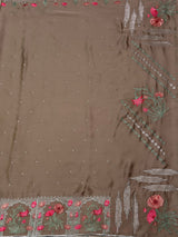 MIMOSA Chiku Banarasi chiffon Saree — pallu and zari work detail