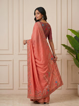 MIMOSA Gajari Banarasi chiffon Saree — pose 7 styling detail