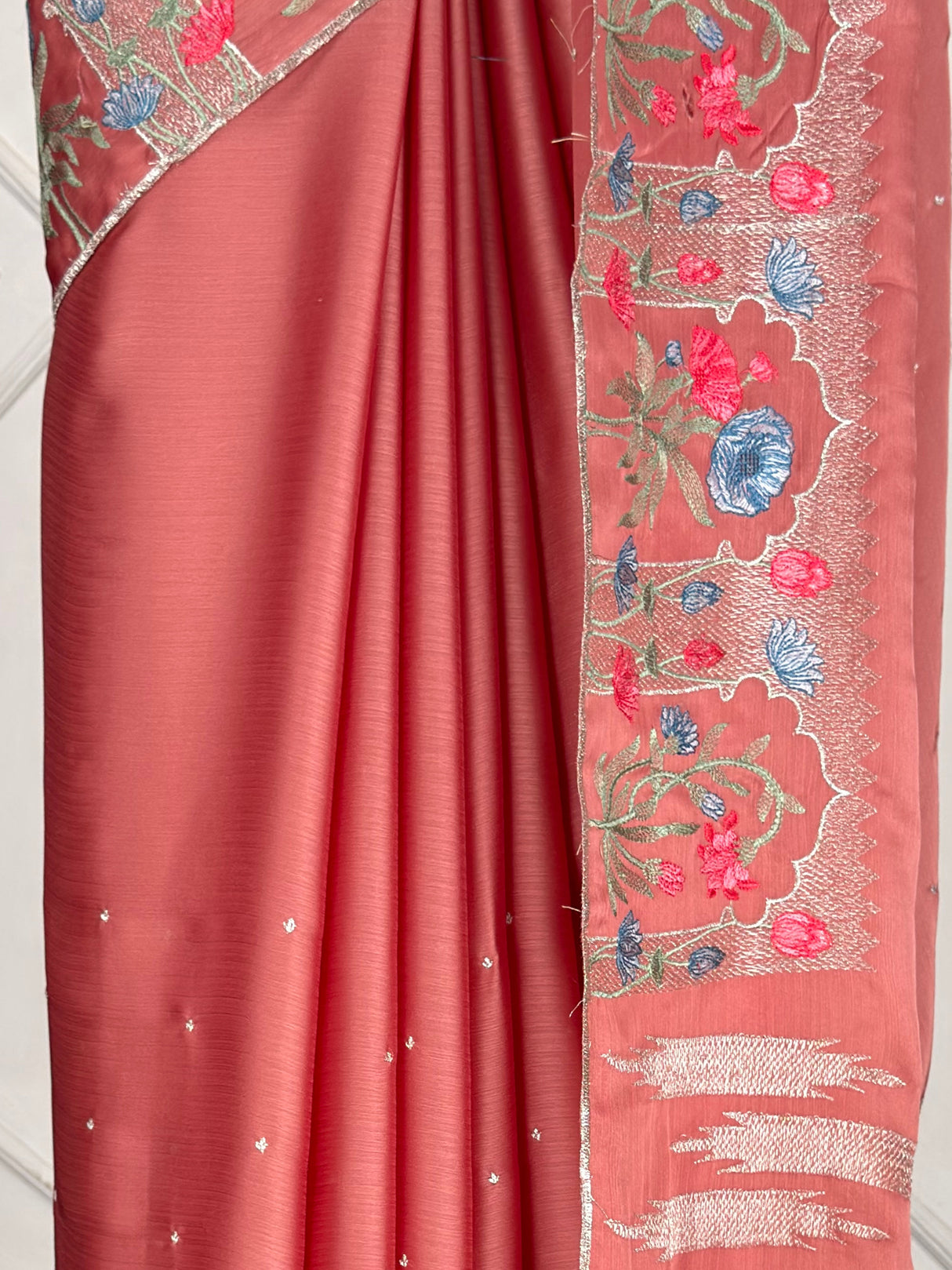 MIMOSA Gajari Banarasi chiffon Saree — fleets shot full lifestyle
