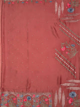 MIMOSA Gajari Banarasi chiffon Saree — pallu and zari work detail