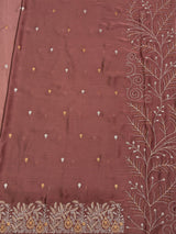 MIMOSA Peach Banarasi chiffon Saree — pallu and zari work detail
