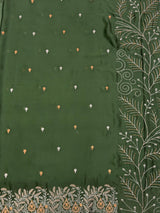MIMOSA Pista Banarasi chiffon Saree — pallu and zari work detail