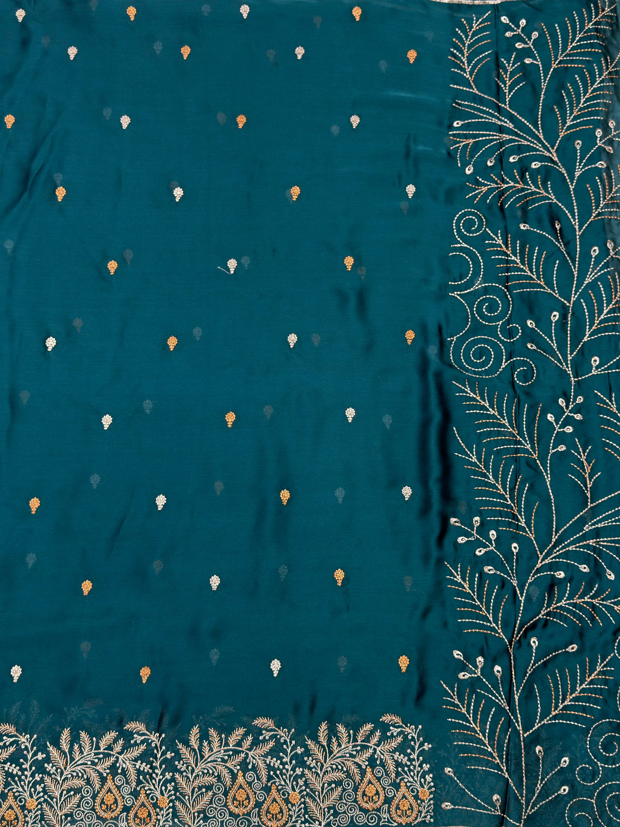 MIMOSA Sapphire Banarasi chiffon Saree — pallu and zari work detail