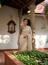 MIMOSA Tussar Banarasi chiffon Saree — pose 10 styling detail