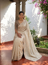 MIMOSA Tussar Banarasi chiffon Saree — pose 8 styling detail