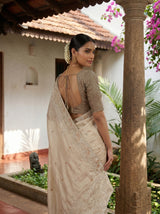 MIMOSA Tussar Banarasi chiffon Saree — pose 9 styling detail