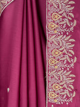 MIMOSA Wine Banarasi chiffon Saree — fleets shot full lifestyle