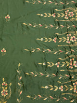 MIMOSA Pista Banarasi chiffon Saree — pallu and zari work detail