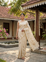 MIMOSA Tussar Banarasi chiffon Saree — pose 6 styling detail