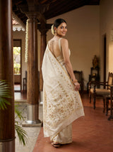 MIMOSA Tussar Banarasi chiffon Saree — pose 7 styling detail