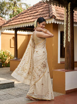 MIMOSA Tussar Banarasi chiffon Saree — pose 9 styling detail