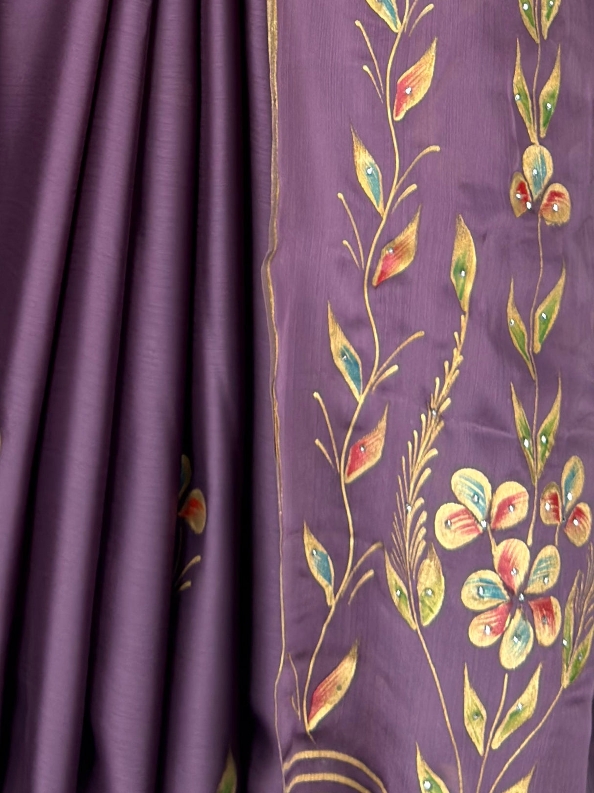 MIMOSA Violet Banarasi chiffon Saree — fleets shot full lifestyle