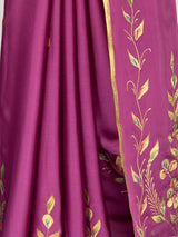 MIMOSA Wine Banarasi chiffon Saree — fleets shot full lifestyle