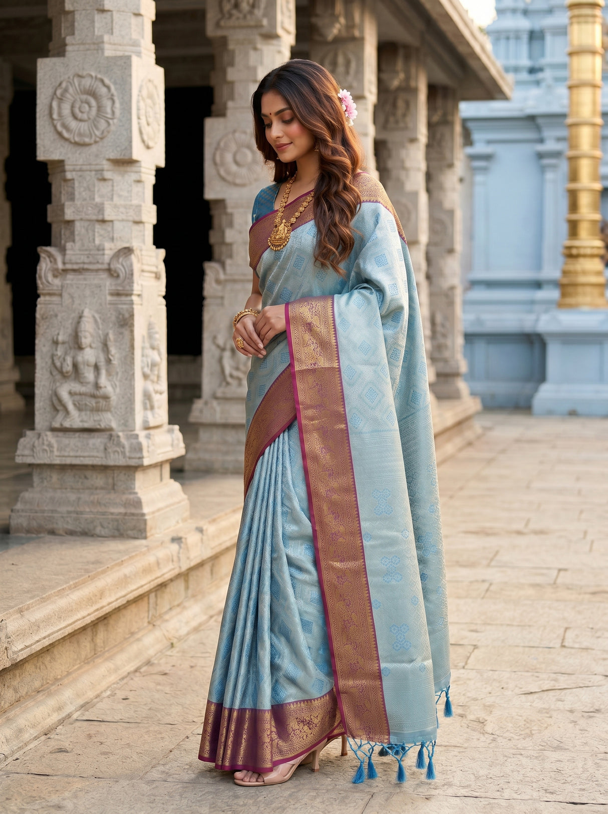 MIMOSA Ananda Saree Saree — pose 3 styling detail