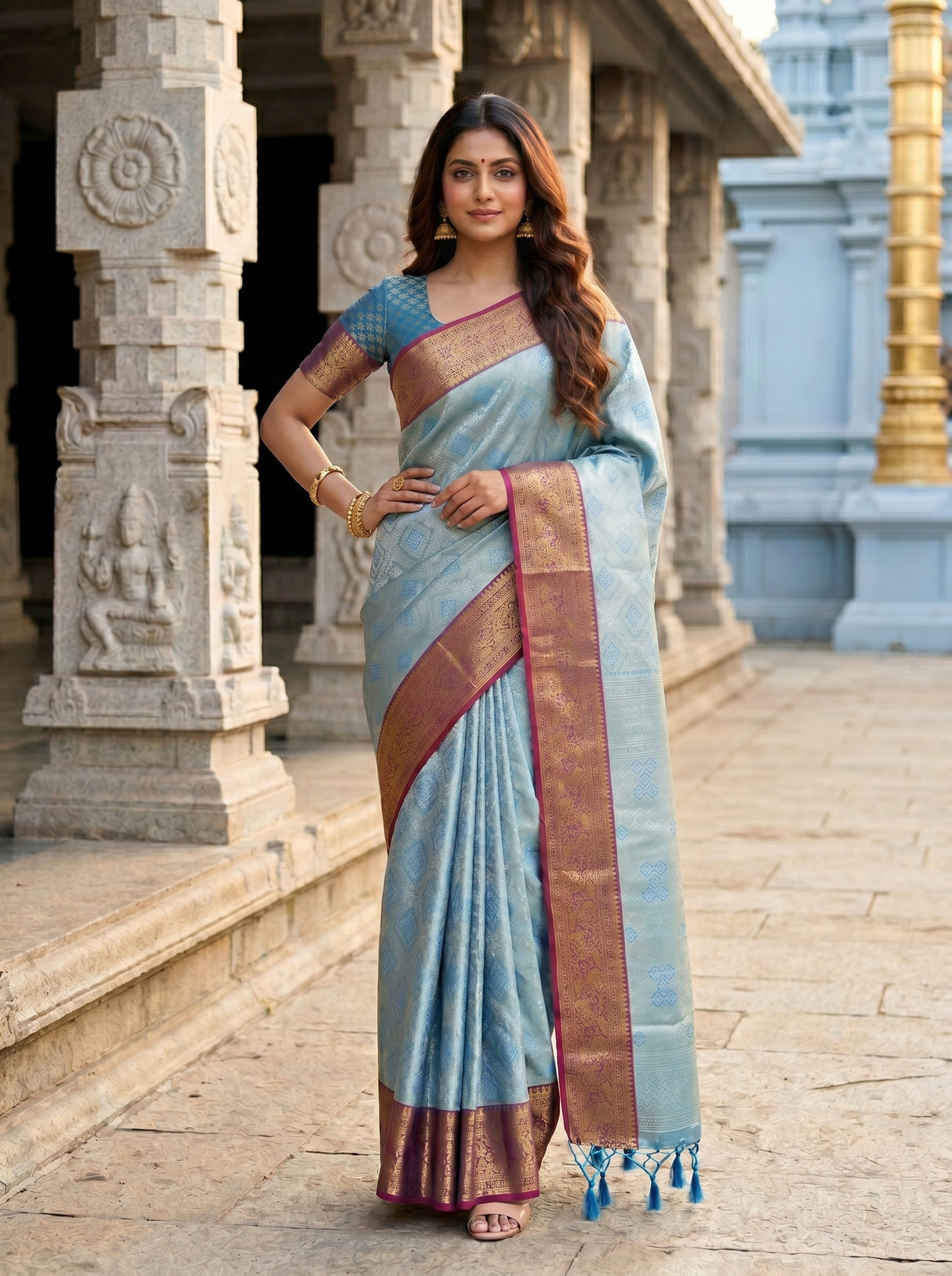 MIMOSA Ananda Saree Saree — pose 4 styling detail