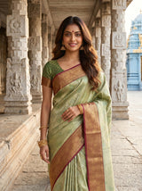 MIMOSA Green Saree Saree — pose 10 styling detail