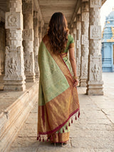 MIMOSA Green Saree Saree — pose 2 styling detail