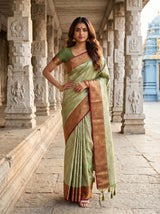 MIMOSA Green Saree Saree — pose 4 styling detail